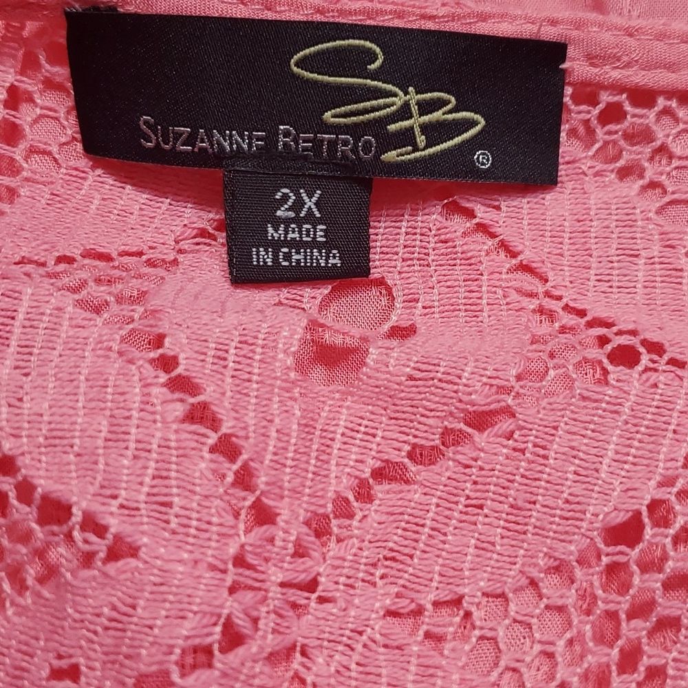 Suzanne Betro crochet tie flowy tank top 2X NWOT - Picture 6 of 7